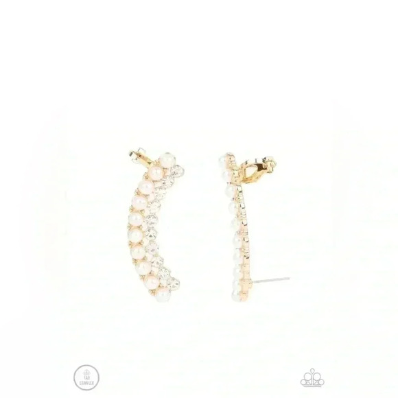 Doubled Down on Dazzle Gold Earrings - Picture 3 of 4